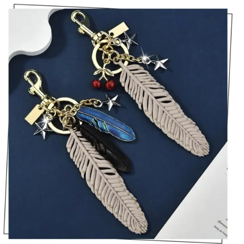 Feather Bag Charm/ Keychain New. 2 Opt, Price Is For 1 Bag Charm